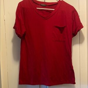 Amazon Red Fitted Short Sleeve T-Shirt